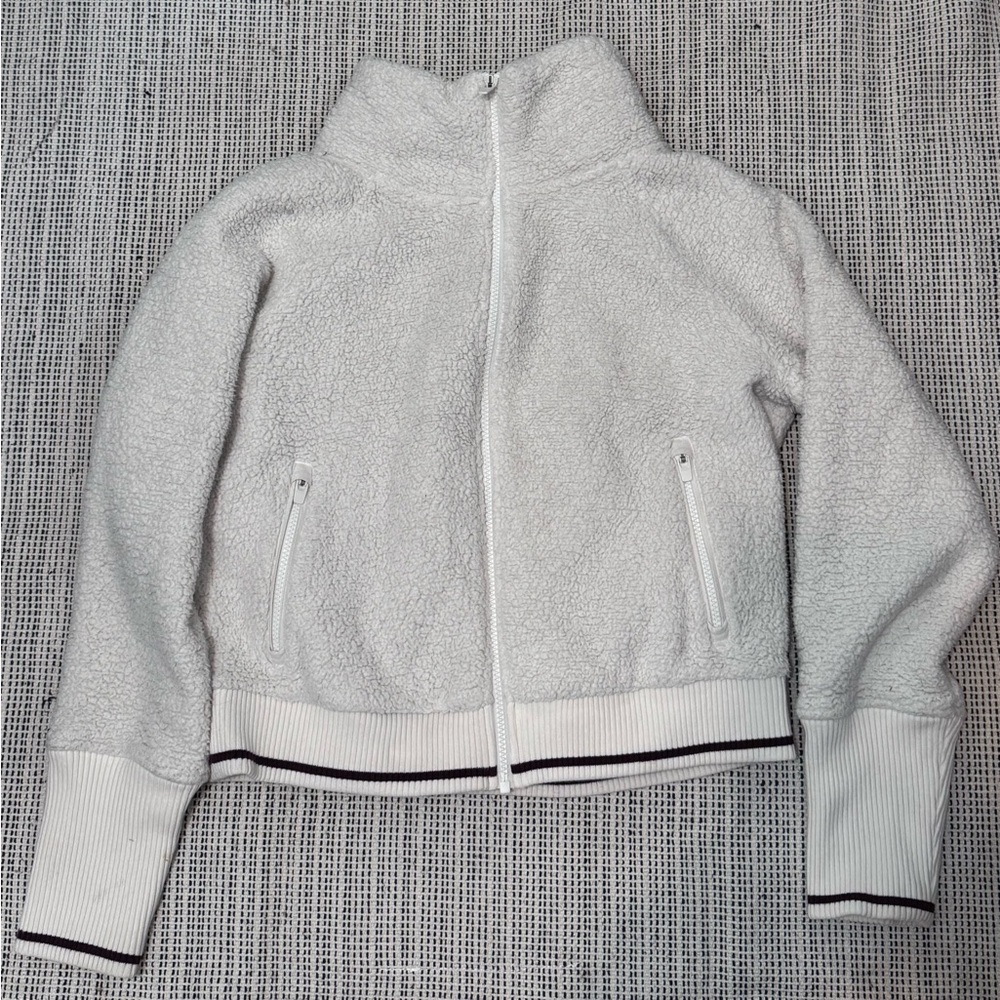 Athleta Cream Teddy Jacket